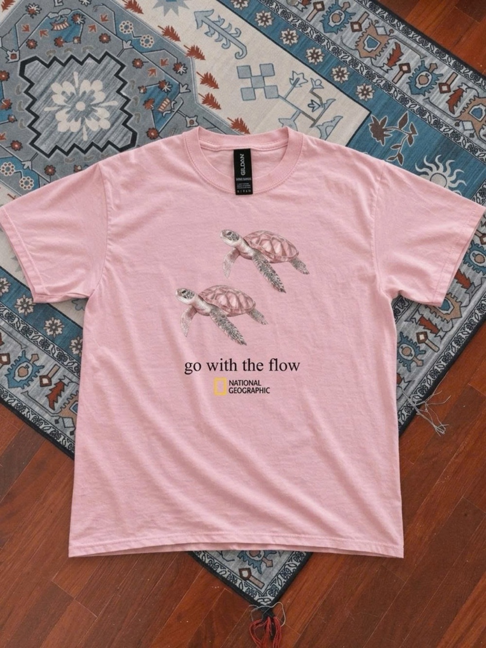 National Geographic Pink Sea Turtle 'Go With The Flow' Tee